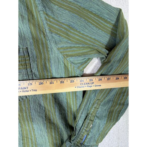 Territory Ahead Men XL Green Striped Long Sleeve Button Front Collared Shirt - Picture 4 of 6